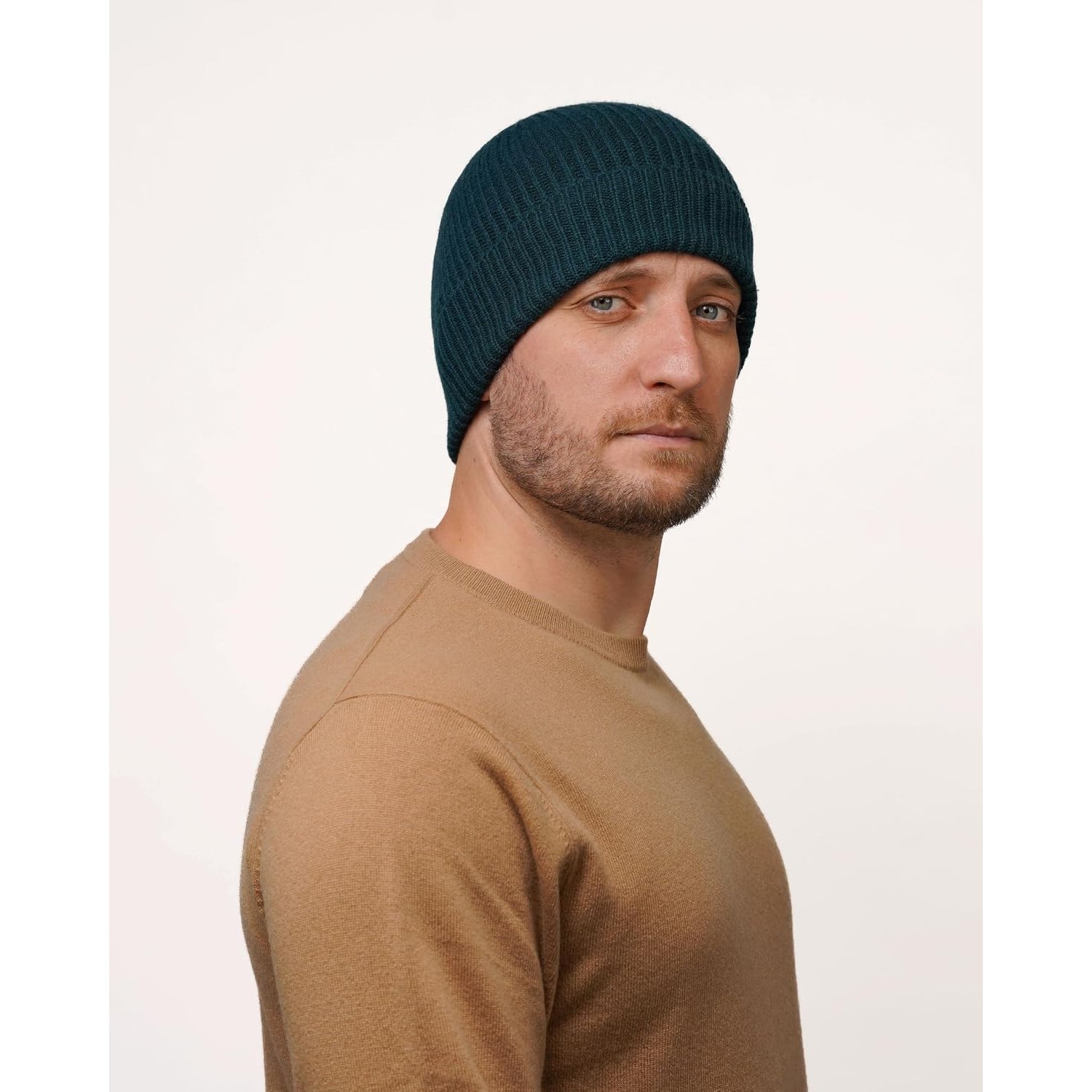 3-Ply Scottish Cashmere Beanie, detail view